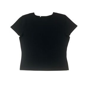 Classic Black Short Sleeve Top Women's Petite Size Medium